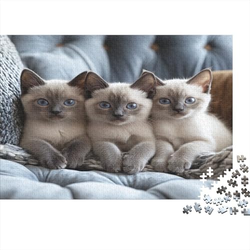 Katzen-Kunstwerk Puzzle 1000 Teile | 75x50 cm Großformat Rätselspiel | Erwachsenenpuzzle Ab 14 Jahre Mit Hochwertigem Tiermotiv von GRBASNDOU