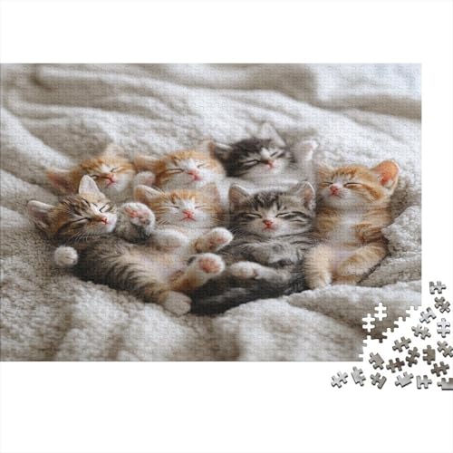 Katzen-Kunstwerk Puzzle 1000 Teile | 75x50 cm Großformat Rätselspiel | Erwachsenenpuzzle Ab 14 Jahre Mit Hochwertigem Tiermotiv von GRBASNDOU