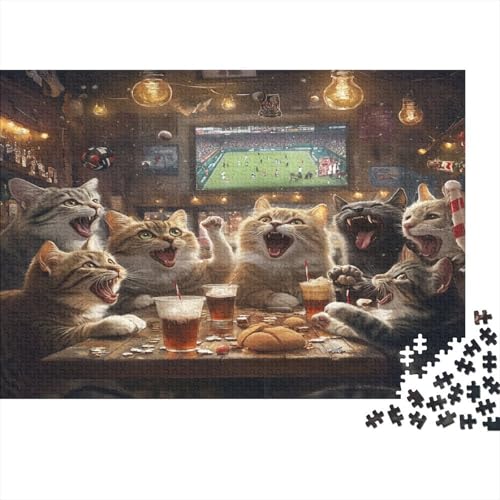 Katzen-Kunstwerk Puzzle 1000 Teile | 75x50 cm Großformat Rätselspiel | Erwachsenenpuzzle Ab 14 Jahre Mit Hochwertigem Tiermotiv von GRBASNDOU
