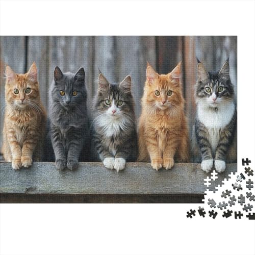 Katzen-Kunstwerk Puzzle 1000 Teile | 75x50 cm Großformat Rätselspiel | Erwachsenenpuzzle Ab 14 Jahre Mit Hochwertigem Tiermotiv von GRBASNDOU