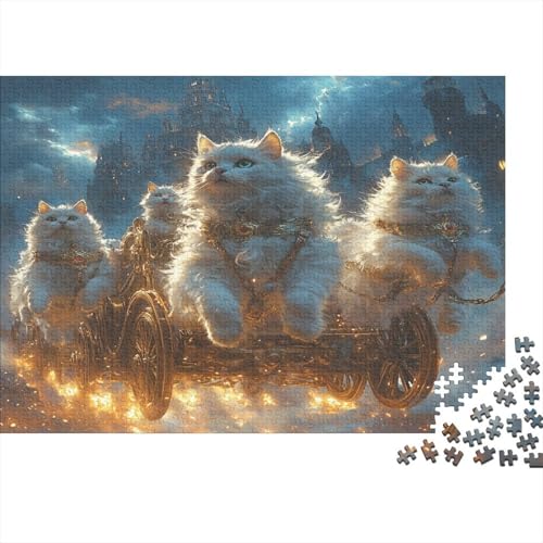 Katzen-Kunstwerk Puzzle 1000 Teile | 75x50 cm Großformat Rätselspiel | Erwachsenenpuzzle Ab 14 Jahre Mit Hochwertigem Tiermotiv von GRBASNDOU