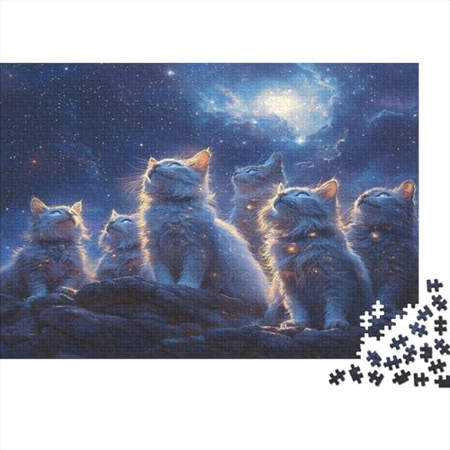 Katzen-Kunstwerk Puzzle 1000 Teile | 75x50 cm Großformat Rätselspiel | Erwachsenenpuzzle Ab 14 Jahre Mit Hochwertigem Tiermotiv von GRBASNDOU