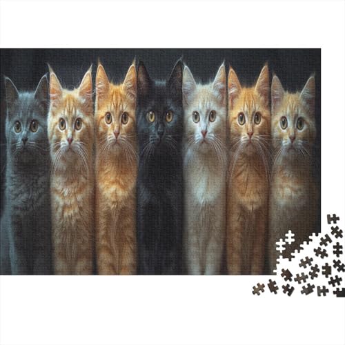 Katzen-Puzzle 1000 Teile Für Erwachsene Ab 14 Jahren | XXL 75x50 cm Premium-Puzzle | Familienfreundliches Legespiel Mit Tierdesign von GRBASNDOU