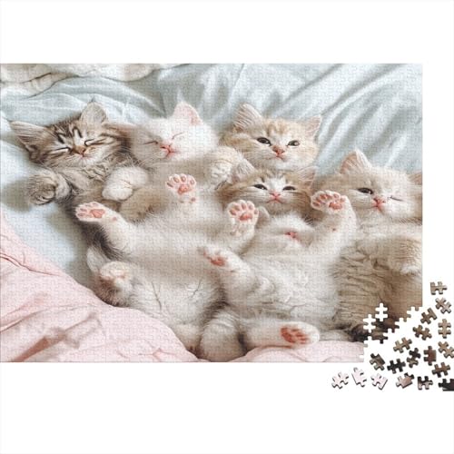 Katzen-Puzzle 1000 Teile Für Erwachsene Ab 14 Jahren | XXL 75x50 cm Premium-Puzzle | Familienfreundliches Legespiel Mit Tierdesign von GRBASNDOU