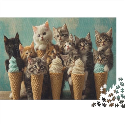 Katzen-Puzzle 1000 Teile Für Erwachsene Ab 14 Jahren | XXL 75x50 cm Premium-Puzzle | Familienfreundliches Legespiel Mit Tierdesign von GRBASNDOU