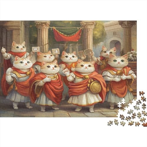Kunstpuzzle 1000 Teile Katzenmotiv | 75x50 cm Großformat Für Erwachsene Ab 14 | Hochwertiges Legespiel Mit Naturdesign von GRBASNDOU