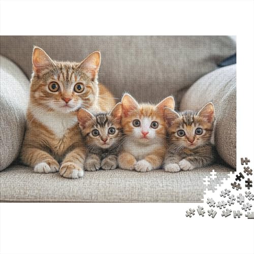 Kunstpuzzle 1000 Teile Katzenmotiv | 75x50 cm Großformat Für Erwachsene Ab 14 | Hochwertiges Legespiel Mit Naturdesign von GRBASNDOU