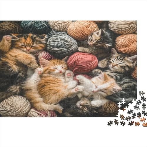 Kunstpuzzle 1000 Teile Katzenmotiv | 75x50 cm Großformat Für Erwachsene Ab 14 | Hochwertiges Legespiel Mit Naturdesign von GRBASNDOU