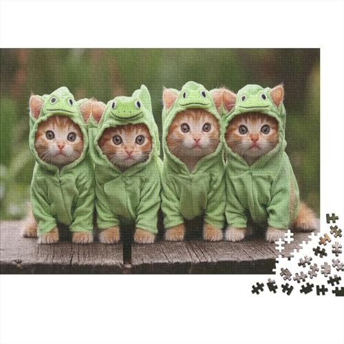 Kunstpuzzle 1000 Teile Katzenmotiv | 75x50 cm Großformat Für Erwachsene Ab 14 | Hochwertiges Legespiel Mit Naturdesign von GRBASNDOU
