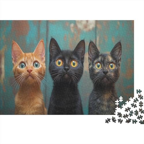 Kunstpuzzle 1000 Teile Katzenmotiv | 75x50 cm Großformat Für Erwachsene Ab 14 | Hochwertiges Legespiel Mit Naturdesign von GRBASNDOU
