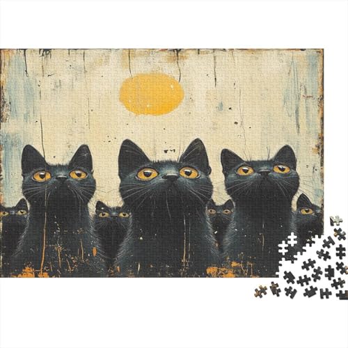 Kunstpuzzle 1000 Teile Katzenmotiv | 75x50 cm Großformat Für Erwachsene Ab 14 | Hochwertiges Legespiel Mit Naturdesign von GRBASNDOU