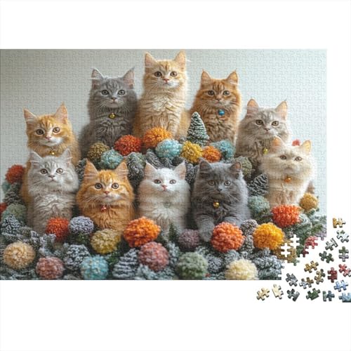 Kunstpuzzle 1000 Teile Katzenmotiv | 75x50 cm Großformat Für Erwachsene Ab 14 | Hochwertiges Legespiel Mit Naturdesign von GRBASNDOU