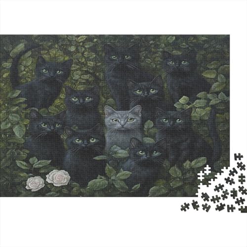 Kunstpuzzle 1000 Teile Katzenmotiv | 75x50 cm Großformat Für Erwachsene Ab 14 | Hochwertiges Legespiel Mit Naturdesign von GRBASNDOU