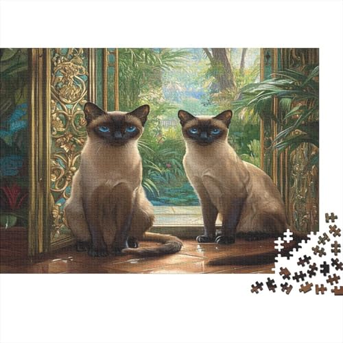 Kunstpuzzle 1000 Teile Katzenmotiv | 75x50 cm Großformat Für Erwachsene Ab 14 | Hochwertiges Legespiel Mit Naturdesign von GRBASNDOU