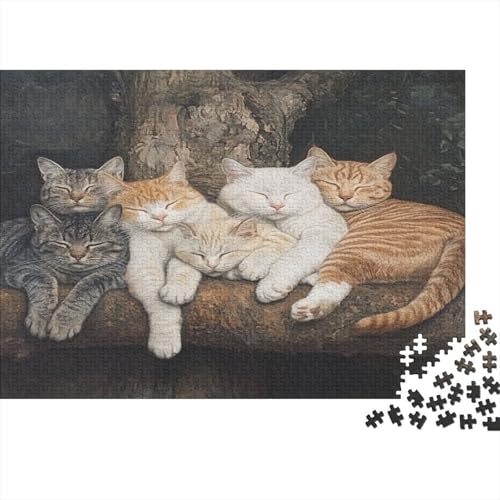 Kunstpuzzle 1000 Teile Katzenmotiv | 75x50 cm Großformat Für Erwachsene Ab 14 | Hochwertiges Legespiel Mit Naturdesign von GRBASNDOU