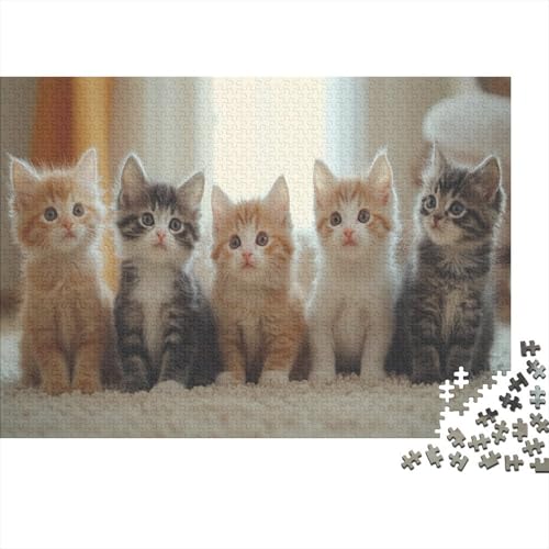 Kunstpuzzle 1000 Teile Katzenmotiv | 75x50 cm Großformat Für Erwachsene Ab 14 | Hochwertiges Legespiel Mit Naturdesign von GRBASNDOU