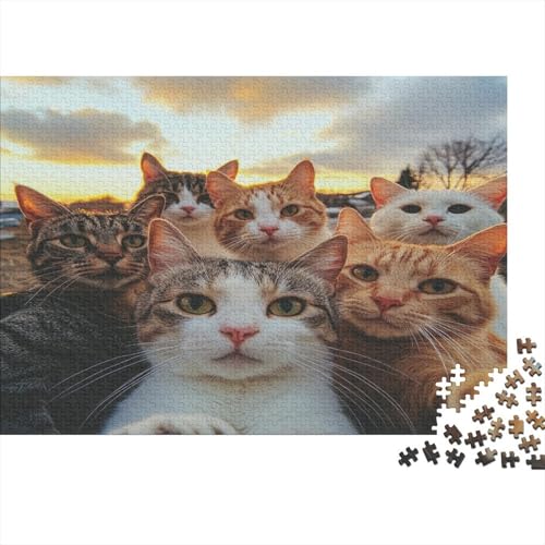 Kunstpuzzle 1000 Teile Katzenmotiv | 75x50 cm Großformat Für Erwachsene Ab 14 | Hochwertiges Legespiel Mit Naturdesign von GRBASNDOU