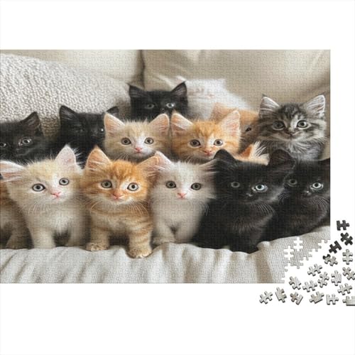 Premium 1000 Teile Puzzle Für Katzenliebhaber | 75x50 cm XXL-Format Erwachsenenpuzzle | Kreatives Challenge-Spiel Ab 14 Jahren von GRBASNDOU