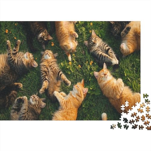 Premium 1000 Teile Puzzle Für Katzenliebhaber | 75x50 cm XXL-Format Erwachsenenpuzzle | Kreatives Challenge-Spiel Ab 14 Jahren von GRBASNDOU