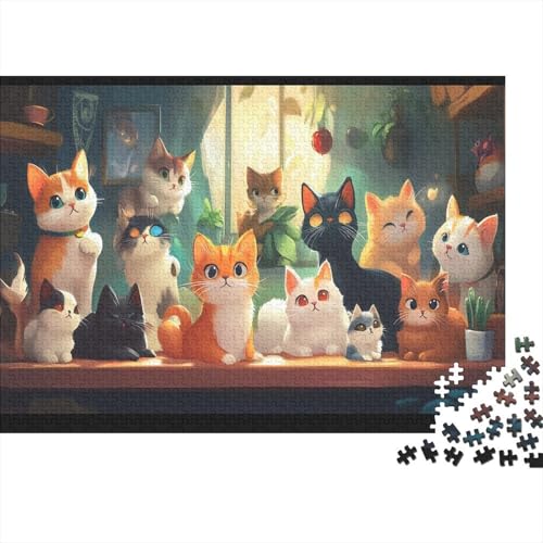 Premium 1000 Teile Puzzle Für Katzenliebhaber | 75x50 cm XXL-Format Erwachsenenpuzzle | Kreatives Challenge-Spiel Ab 14 Jahren von GRBASNDOU
