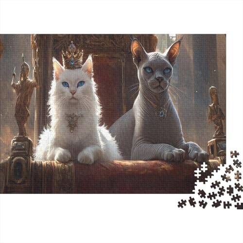 Premium 1000 Teile Puzzle Für Katzenliebhaber | 75x50 cm XXL-Format Erwachsenenpuzzle | Kreatives Challenge-Spiel Ab 14 Jahren von GRBASNDOU
