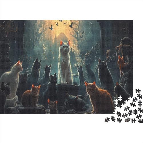 Premium 1000 Teile Puzzle Für Katzenliebhaber | 75x50 cm XXL-Format Erwachsenenpuzzle | Kreatives Challenge-Spiel Ab 14 Jahren von GRBASNDOU