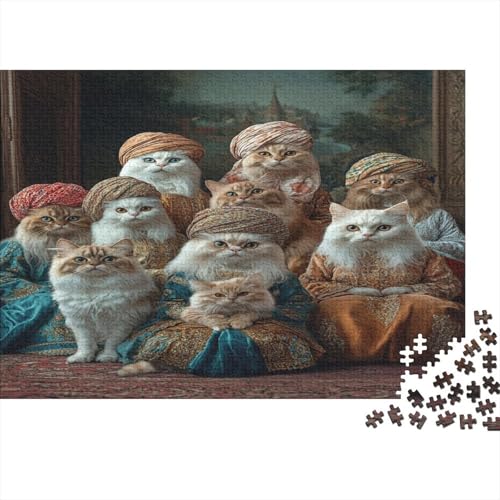 Premium 1000 Teile Puzzle Für Katzenliebhaber | 75x50 cm XXL-Format Erwachsenenpuzzle | Kreatives Challenge-Spiel Ab 14 Jahren von GRBASNDOU