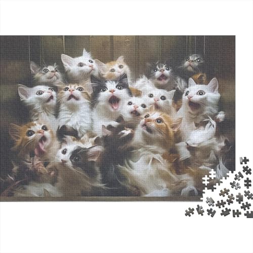 Premium 1000 Teile Puzzle Für Katzenliebhaber | 75x50 cm XXL-Format Erwachsenenpuzzle | Kreatives Challenge-Spiel Ab 14 Jahren von GRBASNDOU