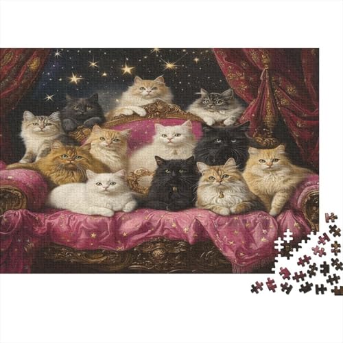 Premium 1000 Teile Puzzle Für Katzenliebhaber | 75x50 cm XXL-Format Erwachsenenpuzzle | Kreatives Challenge-Spiel Ab 14 Jahren von GRBASNDOU