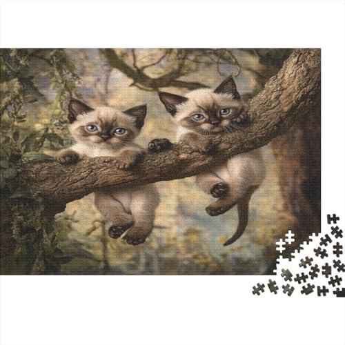 Premium Katzenmotiv Puzzle 1000 Teile | 75x50 cm Großformat Für Erwachsene | Kreatives Rätselspiel Ab 14 Jahre Mit Naturdesign von GRBASNDOU