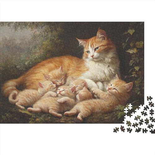 Premium Katzenmotiv Puzzle 1000 Teile | 75x50 cm Großformat Für Erwachsene | Kreatives Rätselspiel Ab 14 Jahre Mit Naturdesign von GRBASNDOU