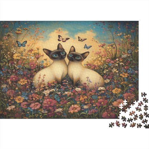 Premium Katzenmotiv Puzzle 1000 Teile | 75x50 cm Großformat Für Erwachsene | Kreatives Rätselspiel Ab 14 Jahre Mit Naturdesign von GRBASNDOU