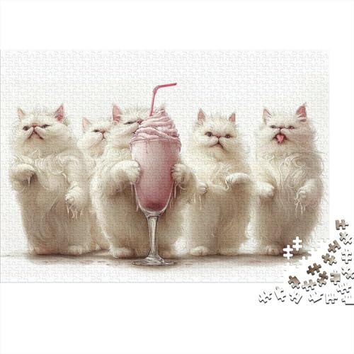 Premium Katzenmotiv Puzzle 1000 Teile | 75x50 cm Großformat Für Erwachsene | Kreatives Rätselspiel Ab 14 Jahre Mit Naturdesign von GRBASNDOU