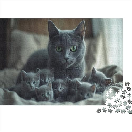 Premium Katzenmotiv Puzzle 1000 Teile | 75x50 cm Großformat Für Erwachsene | Kreatives Rätselspiel Ab 14 Jahre Mit Naturdesign von GRBASNDOU