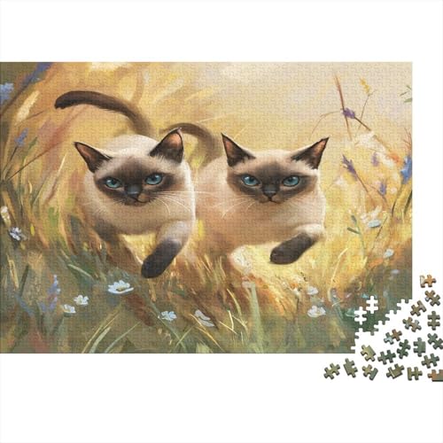 XXL Katzen-Puzzle 75x50 cm | 1000 Teile Premium-Spiel Für Erwachsene | Kreativgeschenk Ab 14 Jahre Mit Detailreichem Tiermotiv von GRBASNDOU