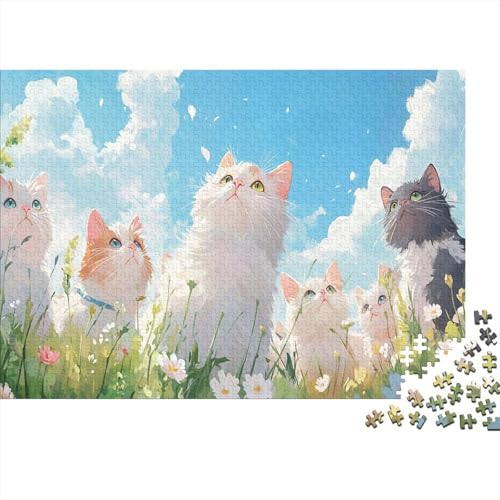 XXL Katzen-Puzzle 75x50 cm | 1000 Teile Premium-Spiel Für Erwachsene | Kreativgeschenk Ab 14 Jahre Mit Detailreichem Tiermotiv von GRBASNDOU