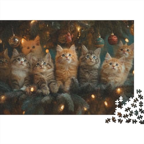 XXL Katzen-Puzzle 75x50 cm | 1000 Teile Premium-Spiel Für Erwachsene | Kreativgeschenk Ab 14 Jahre Mit Detailreichem Tiermotiv von GRBASNDOU