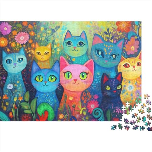 XXL Katzen-Puzzle 75x50 cm | 1000 Teile Premium-Spiel Für Erwachsene | Kreativgeschenk Ab 14 Jahre Mit Detailreichem Tiermotiv von GRBASNDOU