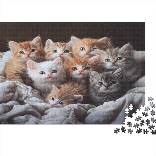 XXL Katzen-Puzzle 75x50 cm | 1000 Teile Premium-Spiel Für Erwachsene | Kreativgeschenk Ab 14 Jahre Mit Detailreichem Tiermotiv von GRBASNDOU