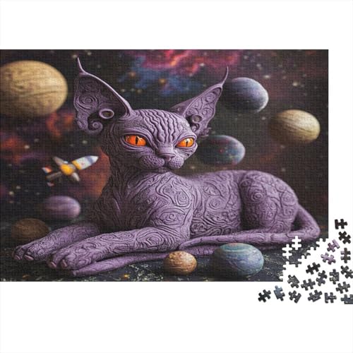 XXL Katzen-Puzzle 75x50 cm | 1000 Teile Premium-Spiel Für Erwachsene | Kreativgeschenk Ab 14 Jahre Mit Detailreichem Tiermotiv von GRBASNDOU