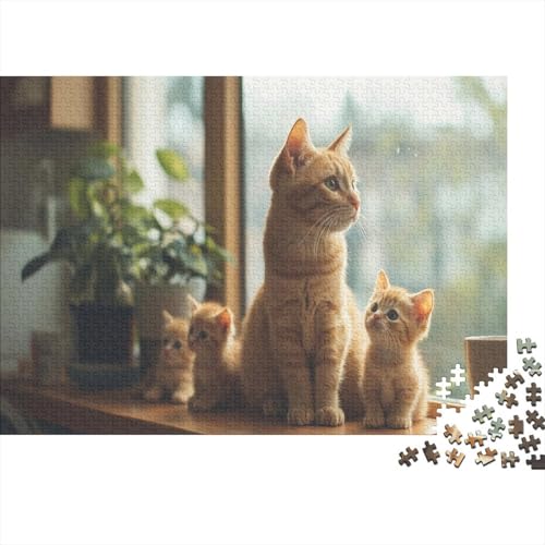 XXL Katzen-Puzzle 75x50 cm | 1000 Teile Premium-Spiel Für Erwachsene | Kreativgeschenk Ab 14 Jahre Mit Detailreichem Tiermotiv von GRBASNDOU