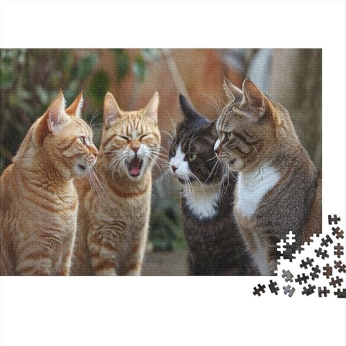 XXL Katzen-Puzzle 75x50 cm | 1000 Teile Premium-Spiel Für Erwachsene | Kreativgeschenk Ab 14 Jahre Mit Detailreichem Tiermotiv von GRBASNDOU