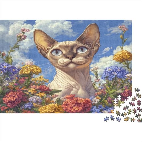 XXL Katzen-Puzzle 75x50 cm | 1000 Teile Premium-Spiel Für Erwachsene | Kreativgeschenk Ab 14 Jahre Mit Detailreichem Tiermotiv von GRBASNDOU
