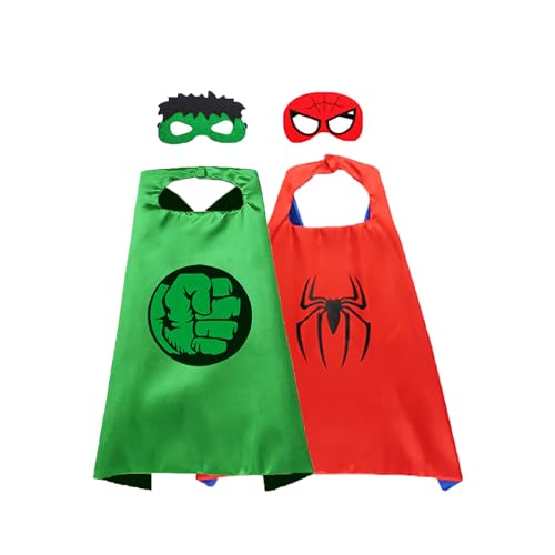 GREAHWD Superhelden Kostüm, Superhelden Umhänge und Masken, Kinder Spielzeug ab 3-9 Jungen Halloween Kostüm Maske Karneval Geschenk für Kinder (bunt-A) von GREAHWD