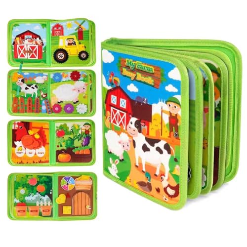 GREATRICH Busy Board Montessori Spielzeug ab 1 Jahr- 20-in-1 Bauernhof Quiet Book, Montessori Spielzeug 2 Jahre & Kinderspielzeug ab 1 Jahr, Lernspielzeug für Unterwegs, Geschenk für Jungen & Mädchen GREATRICH Busy Board Montessori Spielzeug ab 1 Jahr- 20-in-1 Bauernhof Quiet Book, Montessori Spielzeug 2 Jahre & Kinderspielzeug ab 1 Jahr, Lernspielzeug für Unterwegs, Geschenk für Jungen & Mädchen von GREATRICH