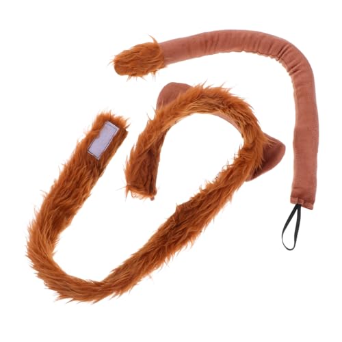 GREENADSCAPE 1 Satz Stirnband mit Tierohren Kostüm Stirnbänder liefert Stirnbänder Tierkopfband Süßes Kostümzubehör Löwenkopfschmuck Tierohr-Stirnbänder für Frauen Stoff Light Brown von GREENADSCAPE