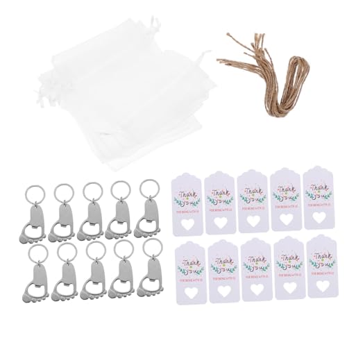 GREENADSCAPE 10 Sätze Babyparty Fußabdruck-schlüsselanhänger Flaschenöffner Dankesanhänger Tragbare Aufbewahrungstaschen Mit Seilen GREENADSCAPE 10 Sätze Babyparty Fußabdruck-schlüsselanhänger Flaschenöffner Dankesanhänger Tragbare Aufbewahrungstaschen Mit Seilen von GREENADSCAPE