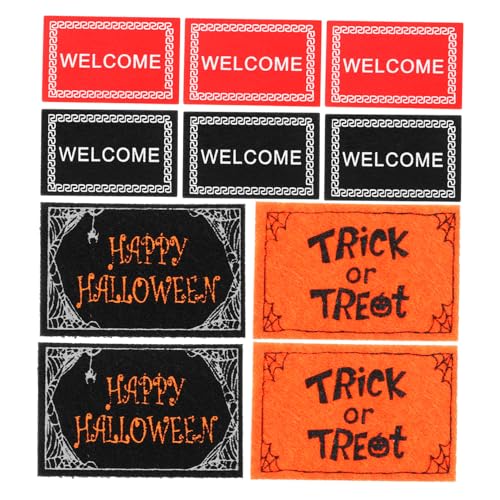GREENADSCAPE 12 Stück Halloween Dekorative Bodenmatte Kleine Hausdeko Teppich Dekorativer Teppich Mini Hausteppich Dekore Mini Hausdekoration Mini Hausbedarf Mini Teppiche Ornamente Foto von GREENADSCAPE