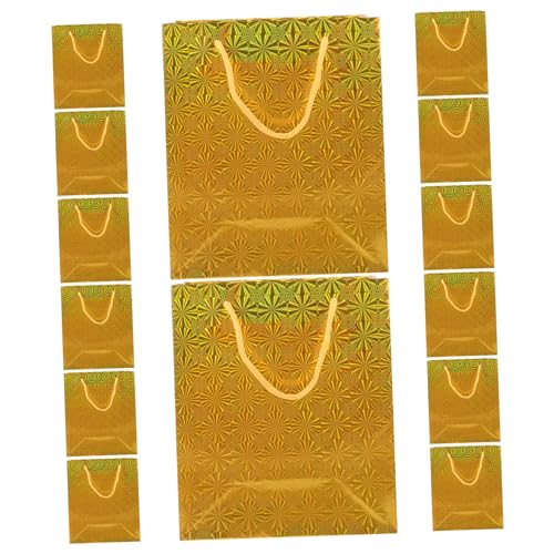 GREENADSCAPE 12 Stück Glänzende Papiertüten Mit Griffen Einkaufstüten Für Schillernde Geschenktüten Aus Papier Für Partygeschenke von GREENADSCAPE