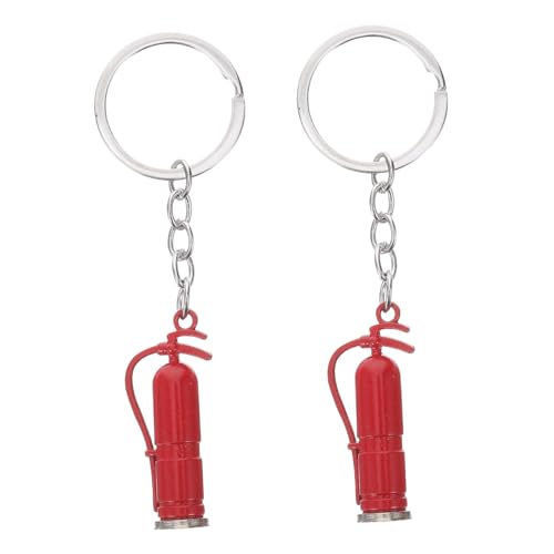 GREENADSCAPE 2stücke Feuerwehr Schlüsselanhänger Dekorativer Mini-feuerlöscher Schlüsselring Für Taschen Schlüssel Und Lanyards Leicht Und Praktisch Für Feuerwehrfans von GREENADSCAPE